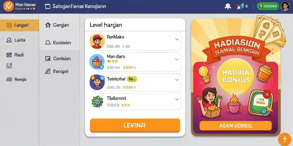 Tampilan upgrade karakter di dalam aplikasi.